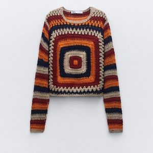 Zara crochet knit sweater